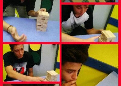 D CLASS: Playing JENGA to practise conditionals.