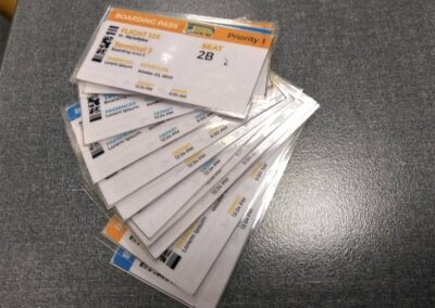 Boarding passes for our speaking project.