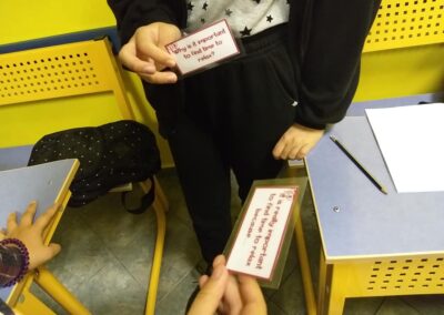 D CLASS: Matching questions and answers.