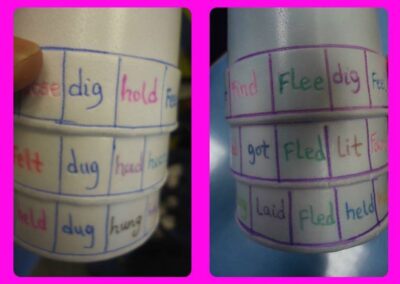 Irregular verbs cups.
