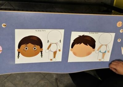 MAGNETIC BOARDS to practise parts of the face and body.