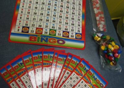 Playing BINGO to practise the numbers