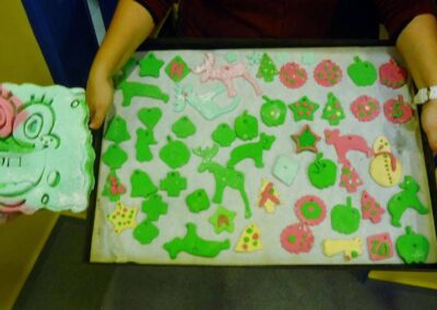 Christmas ornaments with salt dough.