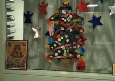 Our crafts at the nurse's station in Onassio.